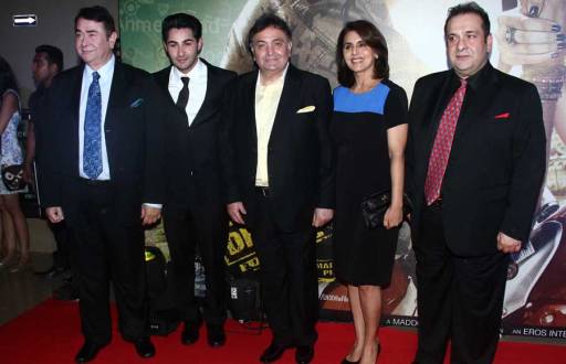 Actors Randhir Kapoor, Arman Jain, Rishi Kapoor, Neetu Kapoor and Rajiv Kapoor 