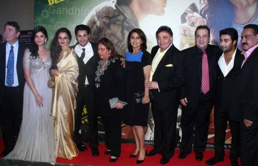 Actors Randhir Kapoor, Deeksha Seth, Rekha, Arman Jain, Rima Kapoor, Neetu Kapoor, Rishi Kapoor, Rajiv Kapoor and Manoj Jain