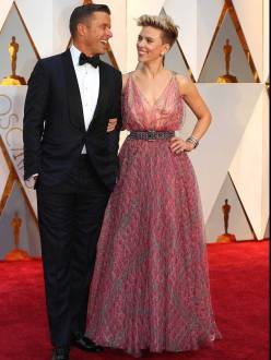 Actress Scarlett Johansson with her husband Romain Dauriac