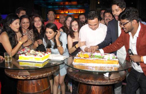 Cake cutting ceremony by the cast and crew of Aisi Deewangi
