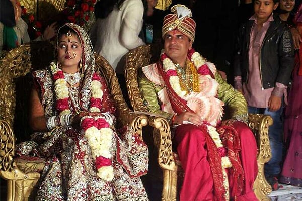 Manish Arora with his wife Manish Arora with his wife