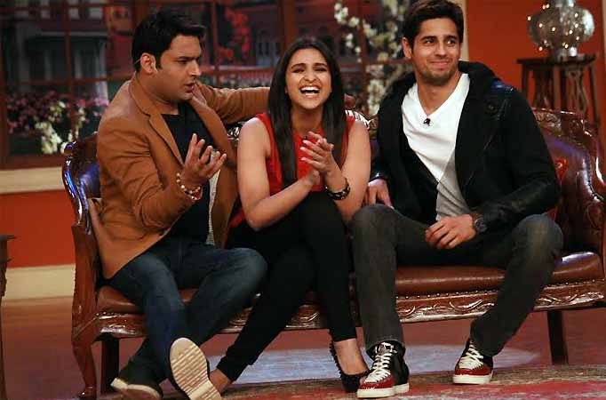 Parineeti Chopra and Siddharth Malhotra with Kapil Sharma in Comedy Nights with Kapil Parineeti Chopra and Siddharth Malhotra with Kapil Sharma in Comedy Nights with Kapil