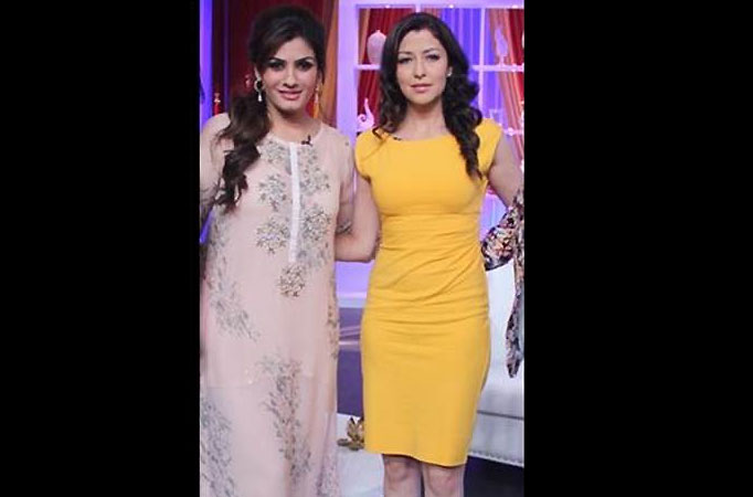 Raveena Tandon with Aditi Govitrikar Raveena Tandon with Aditi Govitrikar