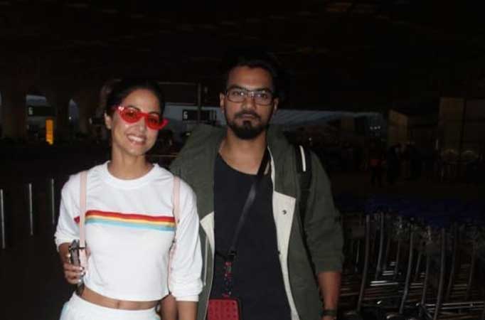 Hina Khan and Rocky Jaiswal leave for Cannes, spotted at the airport Hina Khan, Rocky Jaiswal.