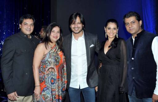 Vikas Gulati with Wife Vivek Oberoi with wife and Sahil Sani