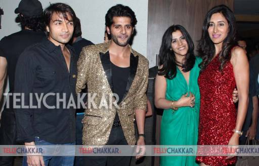 Karanvir, Teejay with Ekta Kapoor and friend