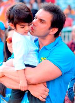 Sohail Khan with his baby