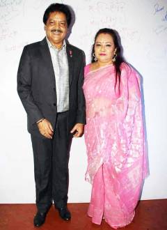 Singer Udit Narayan with his wife