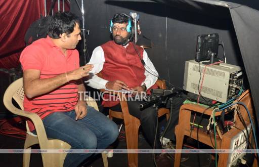 Jib operator Bhaskar with assistant director Anirudh