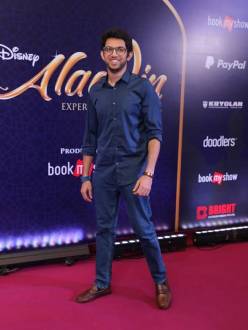 Celebrities at red carpet premier show of Disney's Aladdin
