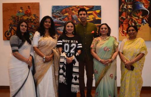 Sandip, Sharbani and Maju inaugurates painting exhibition 'India on Canvas' 
