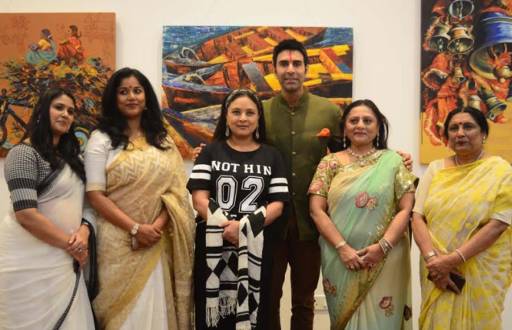 Sandip, Sharbani and Maju inaugurates painting exhibition 'India on Canvas' 