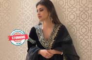 Stunning! TV actress Mouni Roy turns black beauty as she dons herself in a black suit and a black net dupatta