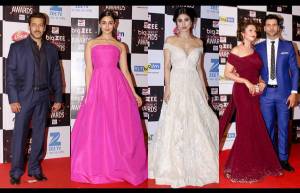 Salman Khan,Alia Bhatt, Mouni Roy & Divyanka Tripathi And Vivek Dahiya at the Big Zee awards red carpet